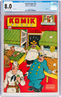 Komik Pages #10 (Chesler, 1945) CGC VF 8.0 Light tan to off-white pages