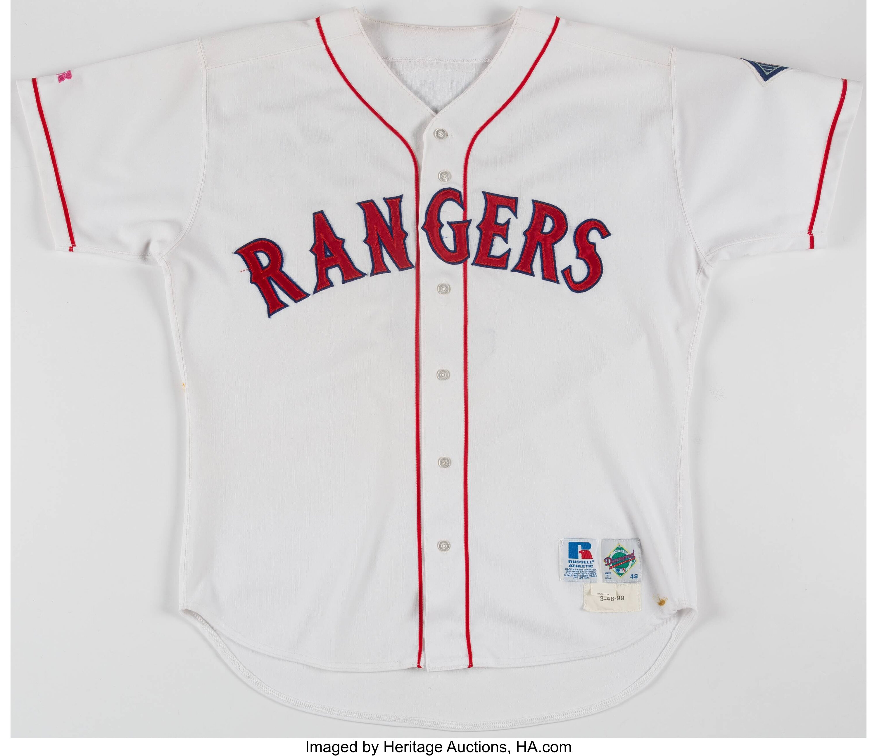 texas rangers game used jersey