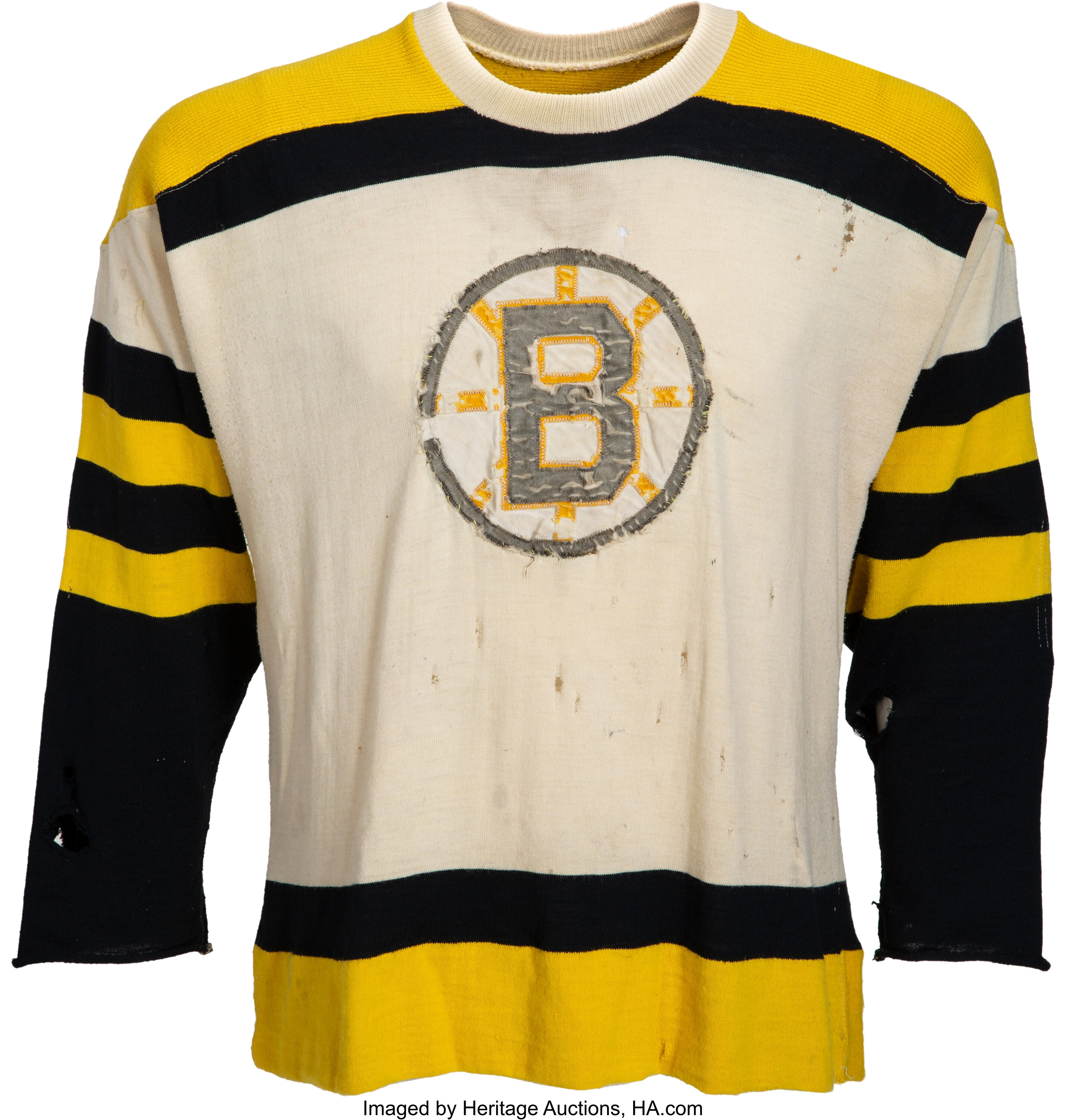 80's Boston Bruins Cream Knit Sweater - 5 Star Vintage