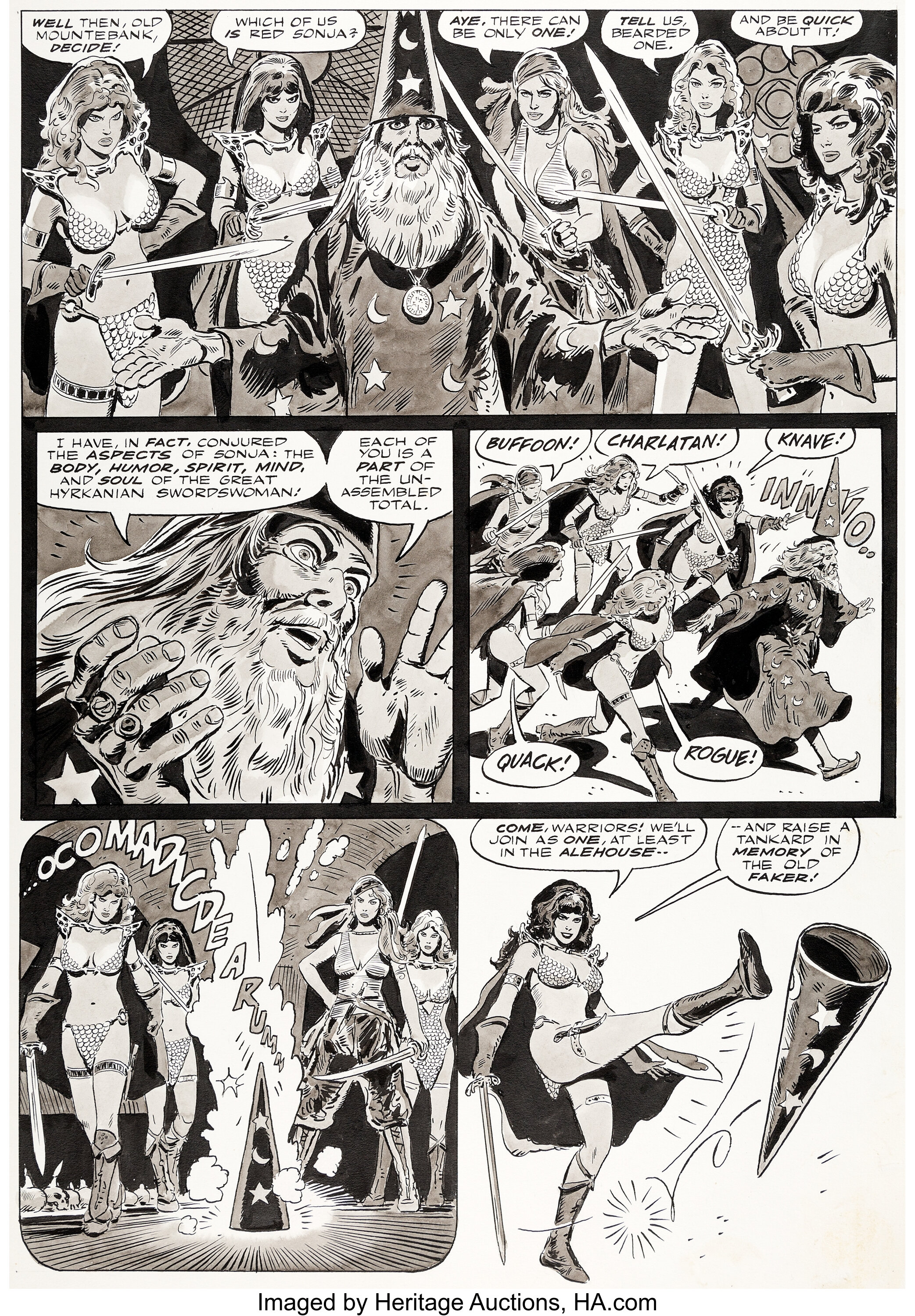 Frank Thorne Savage Sword of Conan #29 Story Page 15 Red Sonja Lot #93249 | Heritage Auctions