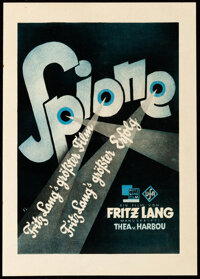Spies (UFA, 1928). German Trade Ad (9" X 12.75")