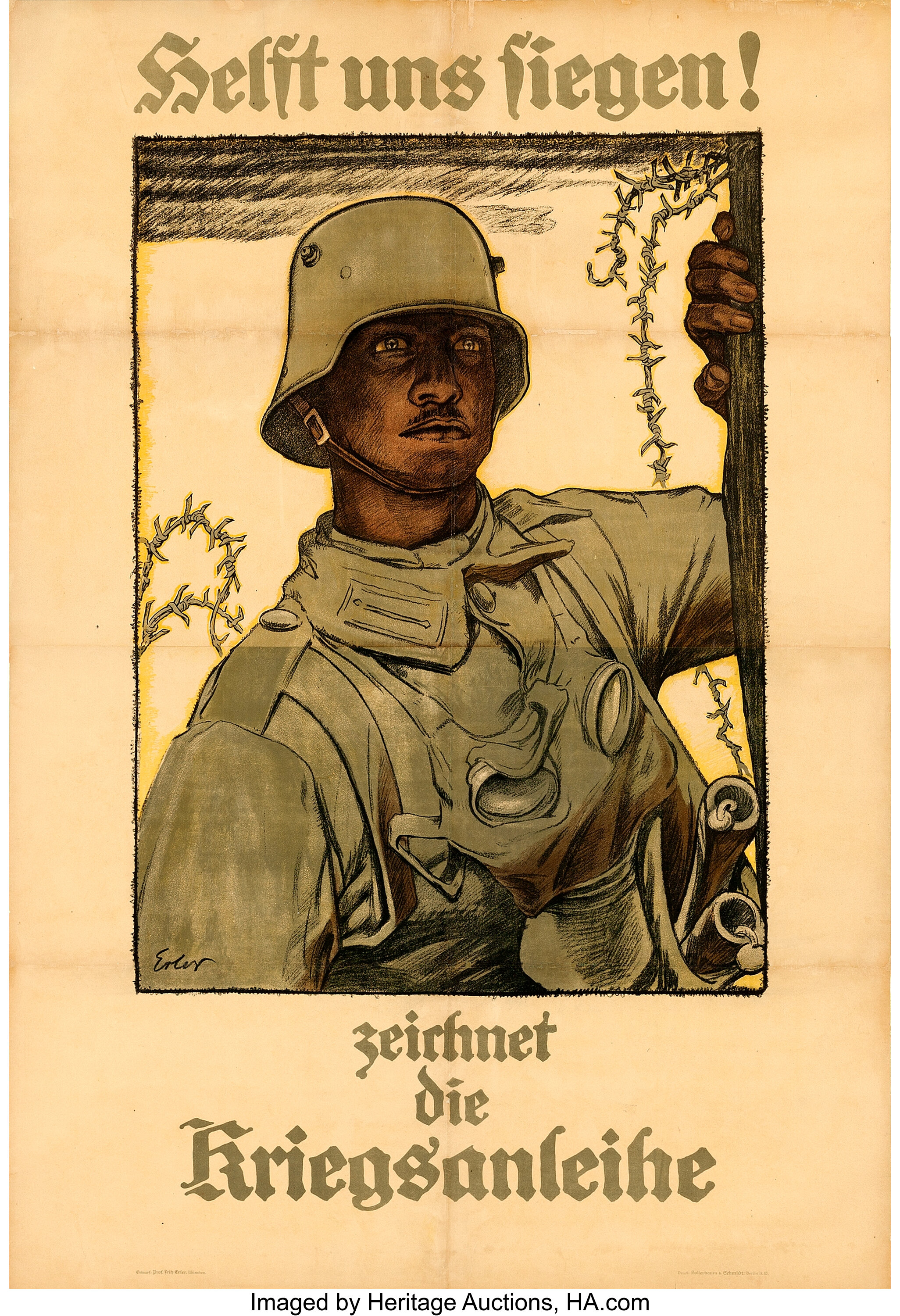 World War I Propaganda 1917 German Poster 37 5 X 55 Help