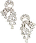 Estate Jewelry:Earrings, Diamond, Platinum Earrings. ...