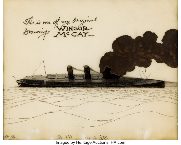 The Sinking Of The Lusitania Signed Production Cel Winsor