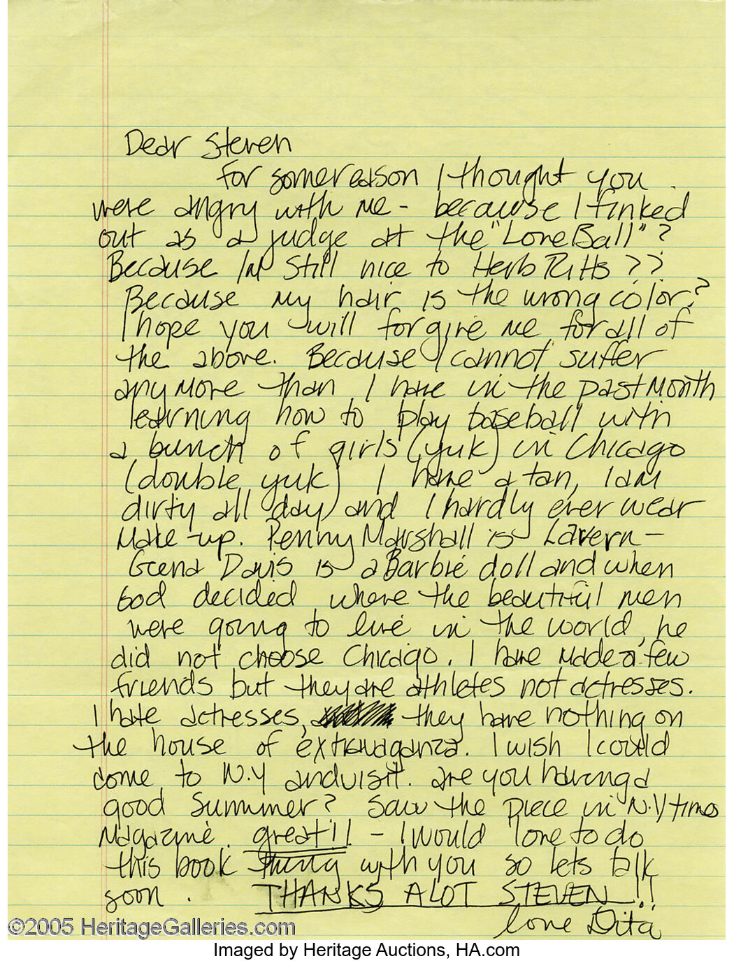 Madonna Handwritten Letter to "Steve." Here is a signed, | Lot #21113 | Heritage Auctions