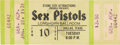 Music Memorabilia:Tickets, Sex Pistols Longhorn Ballroom Dallas Unused Concert Ticket (Stone
City Attractions, 1978)....