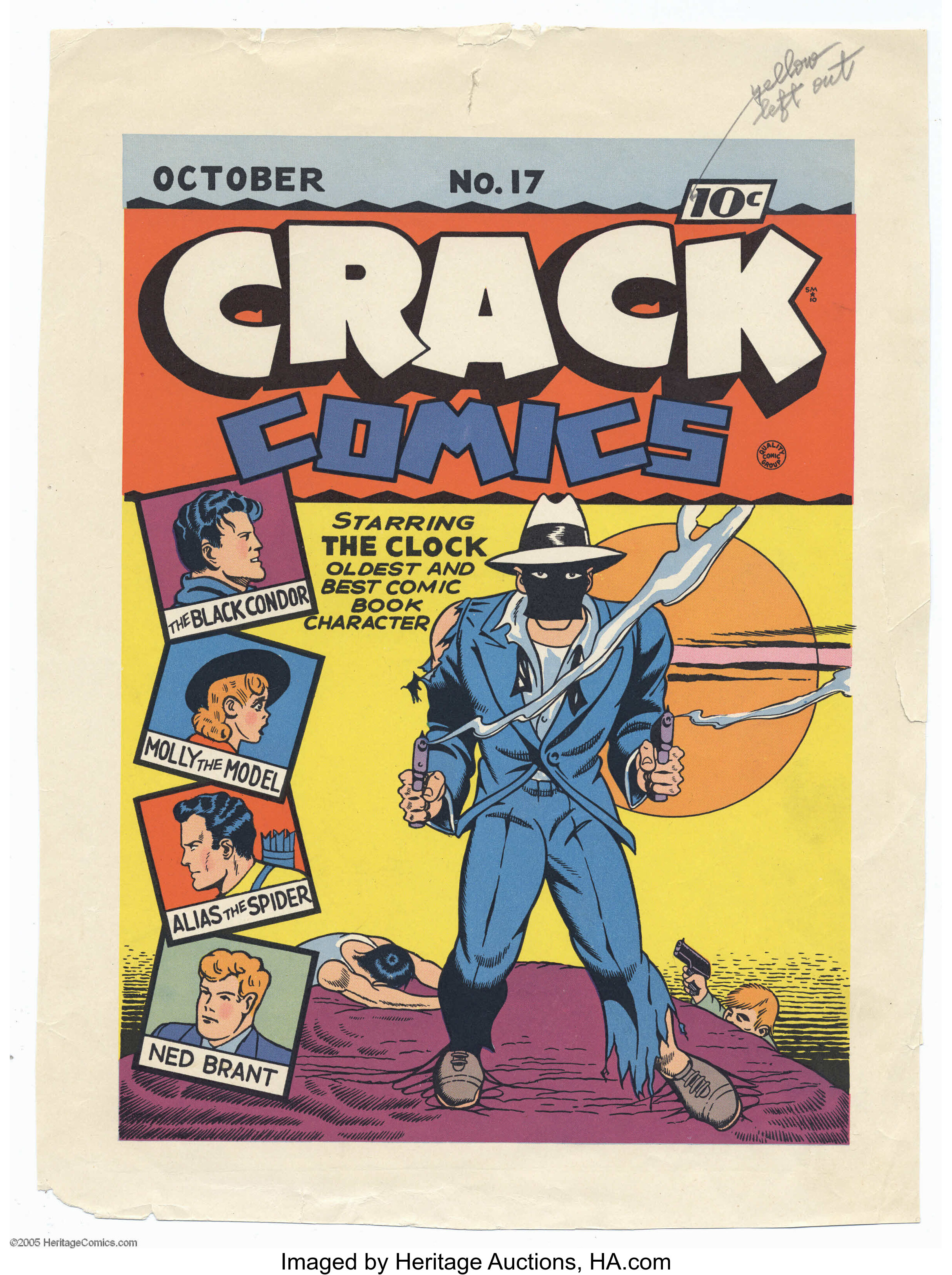 Gill Fox - Crack Comics #17 Cover Printer's Proof (Quality Comics ...