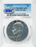 1971-S $1 Silver, Doubled Die Obverse, FS-106, PR69 Deep Cameo PCGS. PCGS Population: (17/0). NGC Census: (0/0). ...(PCG...