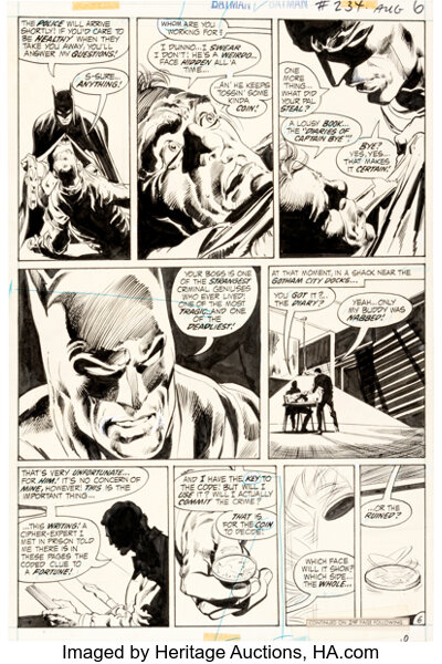 Original Comic Art:Panel Pages, Neal Adams and Dick Giordano Batman #234 Page 6 Original Art(DC, 1971)....