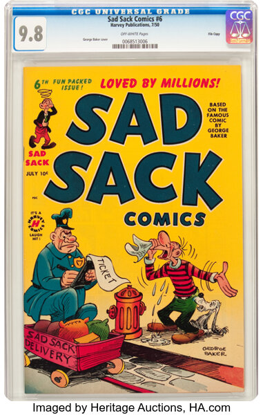 Golden Age (1938-1955):Humor, Sad Sack Comics #6 File Copy (Harvey, 1950) CGC NM/MT 9.8 Off-white pages....
