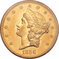 Liberty Double Eagles, 1856-O $20 AU55 PCGS Secure. Variety 1....