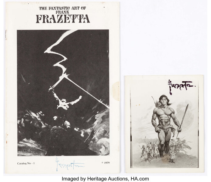 Memorabilia:Poster, Frank Frazetta Signed Memorabilia (1970s-80s). (Total: 4 Items).... (Total: 4 Items)