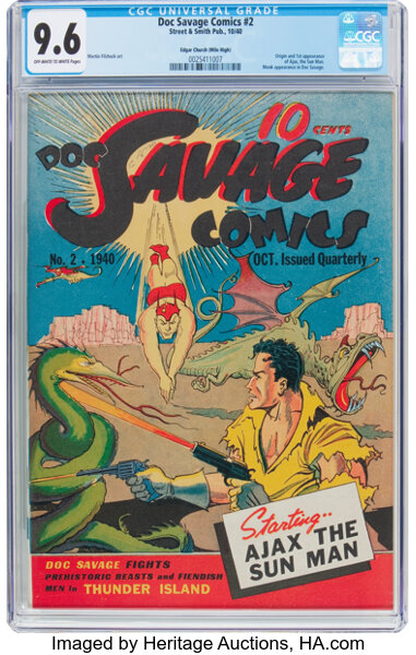Golden Age (1938-1955):Superhero, Doc Savage Comics #2 Mile High Pedigree (Street &amp; Smith, 1940)CGC NM+ 9.6 Off-white to white pages....