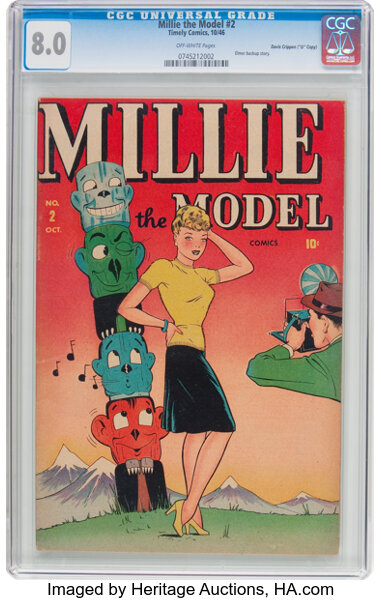 Golden Age (1938-1955):Humor, Millie the Model #2 Davis Crippen ("D" Copy) Pedigree (Atlas/Marvel, 1946) CGC VF 8.0 Off-white pages....