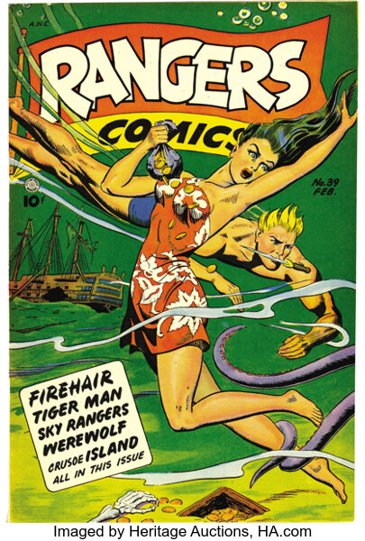 Golden Age (1938-1955):Miscellaneous, Rangers Comics #39 Mile High pedigree (Fiction House, 1948)Condition: NM-. Glory Forbes, hallelujah! We say that because it...