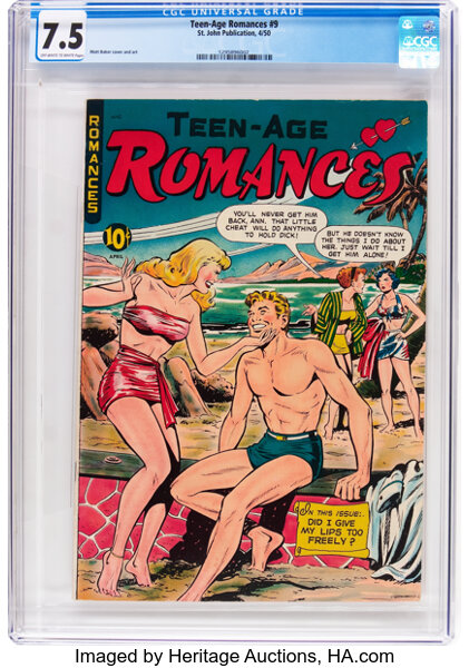 Golden Age (1938-1955):Romance, Teen-Age Romances #9 (St. John, 1950) CGC VF- 7.5 Off-white towhite pages....