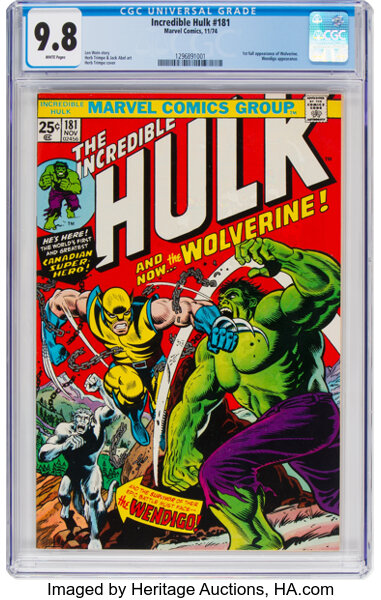 Bronze Age (1970-1979):Superhero, The Incredible Hulk #181 (Marvel, 1974) CGC NM/MT 9.8 Whitepages....
