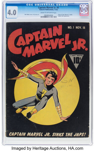 Golden Age (1938-1955):Superhero, Captain Marvel Jr. #1 (Fawcett Publications, 1942) CGC VG 4.0 Cream to off-white pages....