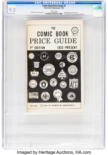 Books:Overstreet, Overstreet Comic Book Price Guide #1 First Print (RobertOverstreet, 1970) CGC NM- 9.2 White pages....