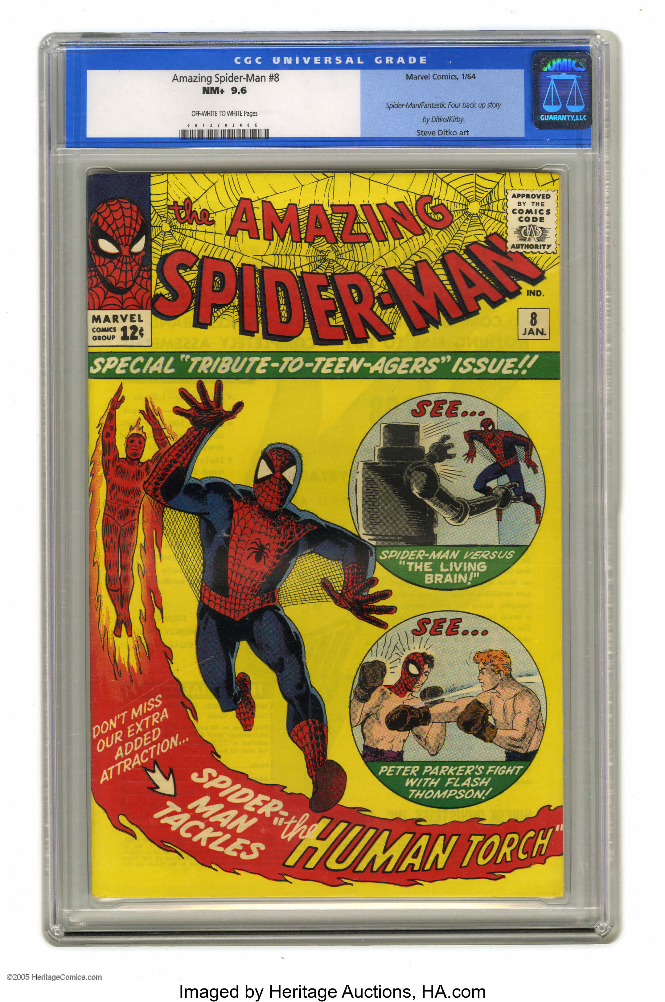 The Amazing Spider-Man #8 (Marvel, 1964) CGC NM+  Off-white to | Lot  #1011 | Heritage Auctions
