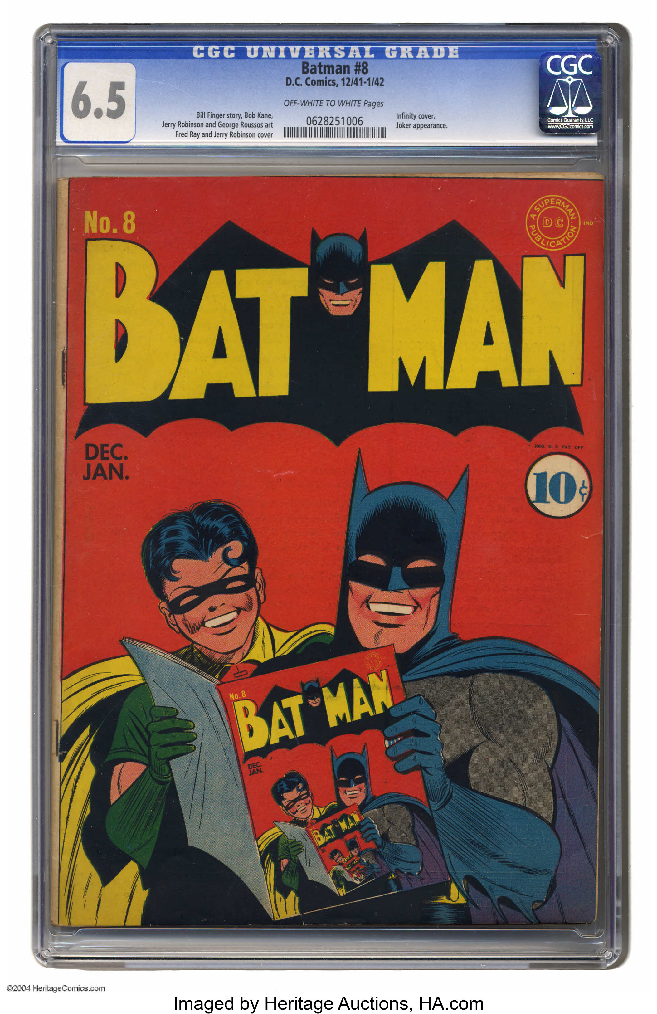 Batman #8 (DC, 1942) CGC FN+  Off-white to white pages. The best | Lot  #1036 | Heritage Auctions