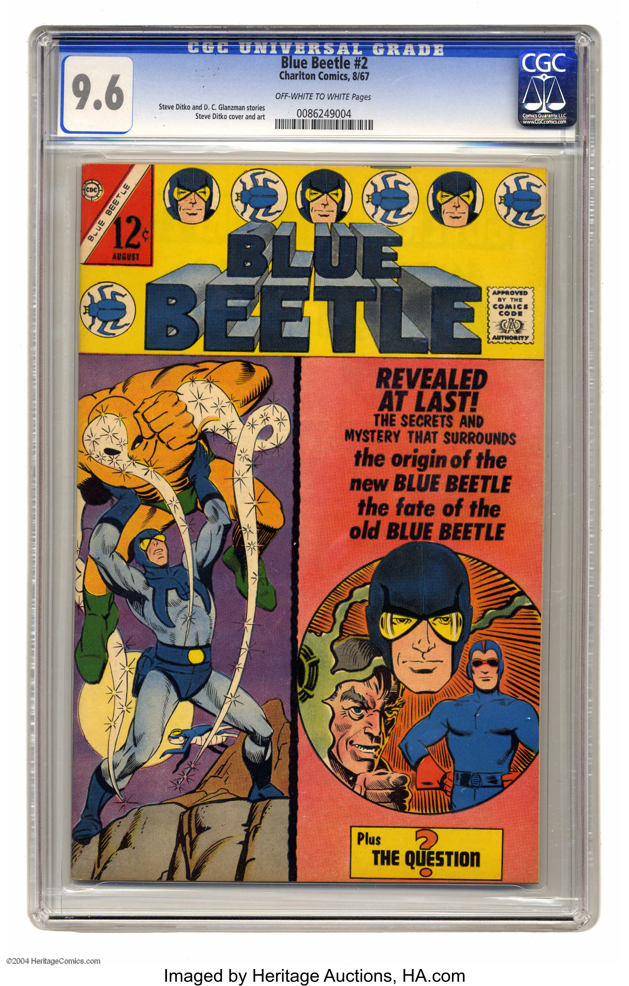 Blue Beetle #2 (Charlton, 1967) CGC NM+ 9.6 Off-white to white, Lot #1460