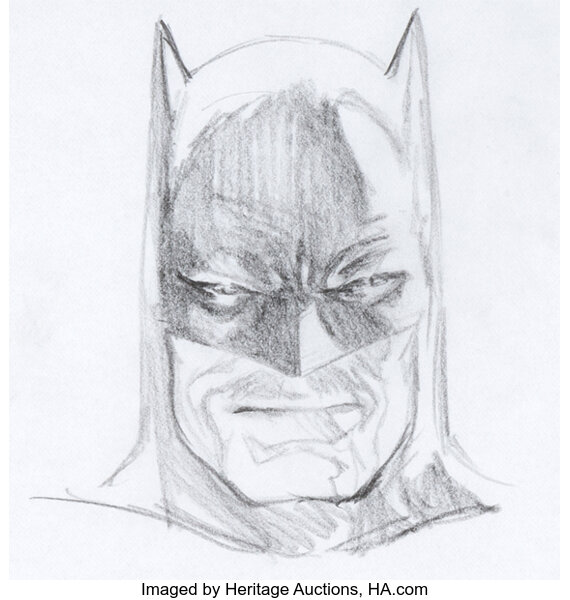 Alex Ross - Batman Headshot Illustration Original Art (c. | Lot #94823 |  Heritage Auctions