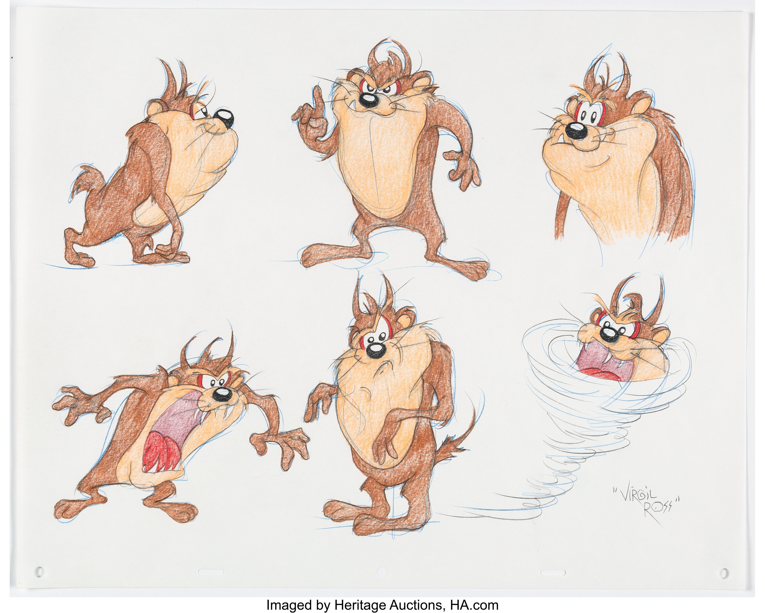 Virgil Ross - Tasmanian Devil Drawing Original Art (Warner | Lot #11231 |  Heritage Auctions