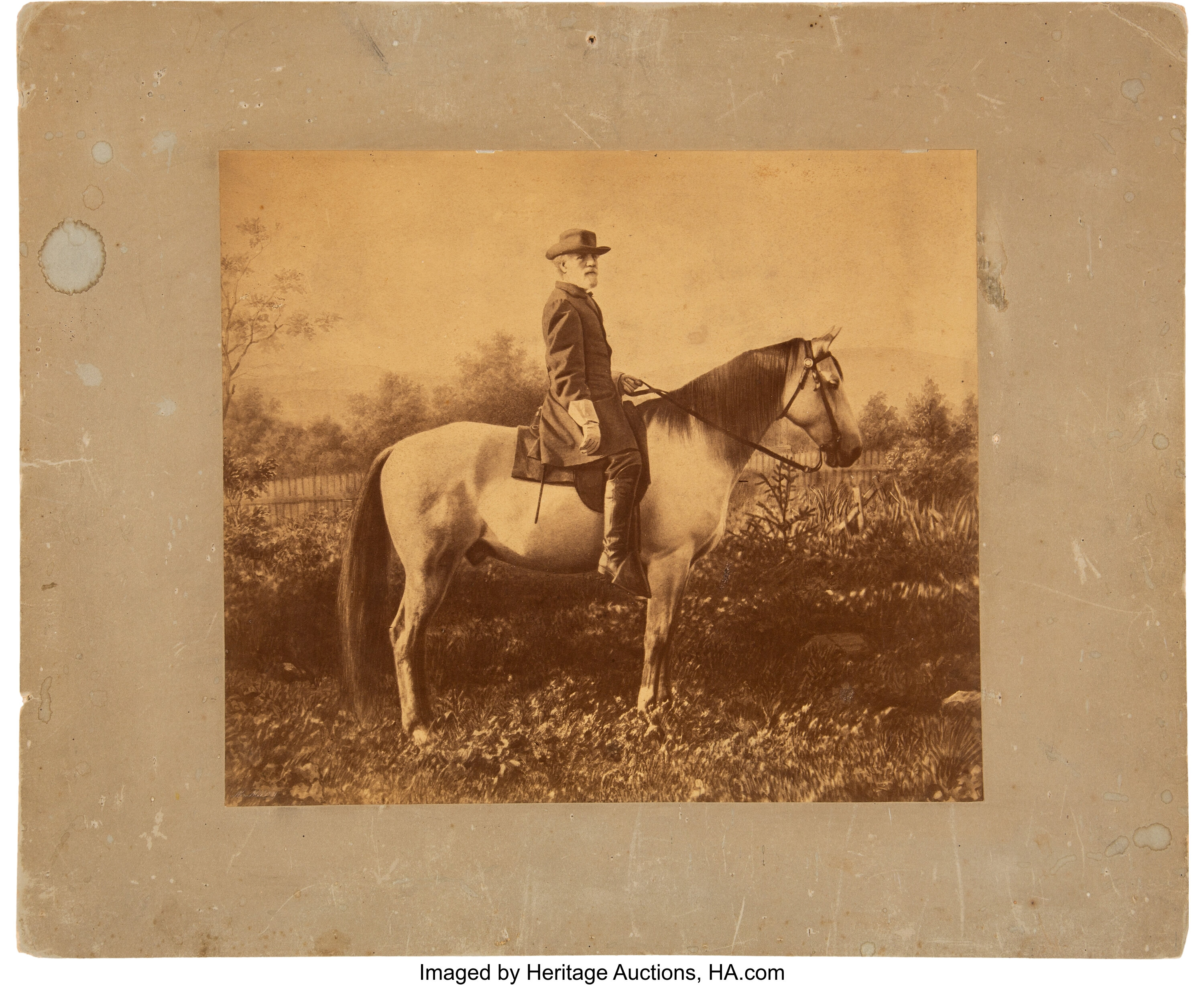 Robert E. Lee: Large Mounted Albumen of Lee on Traveller.... | Lot #43212 |  Heritage Auctions