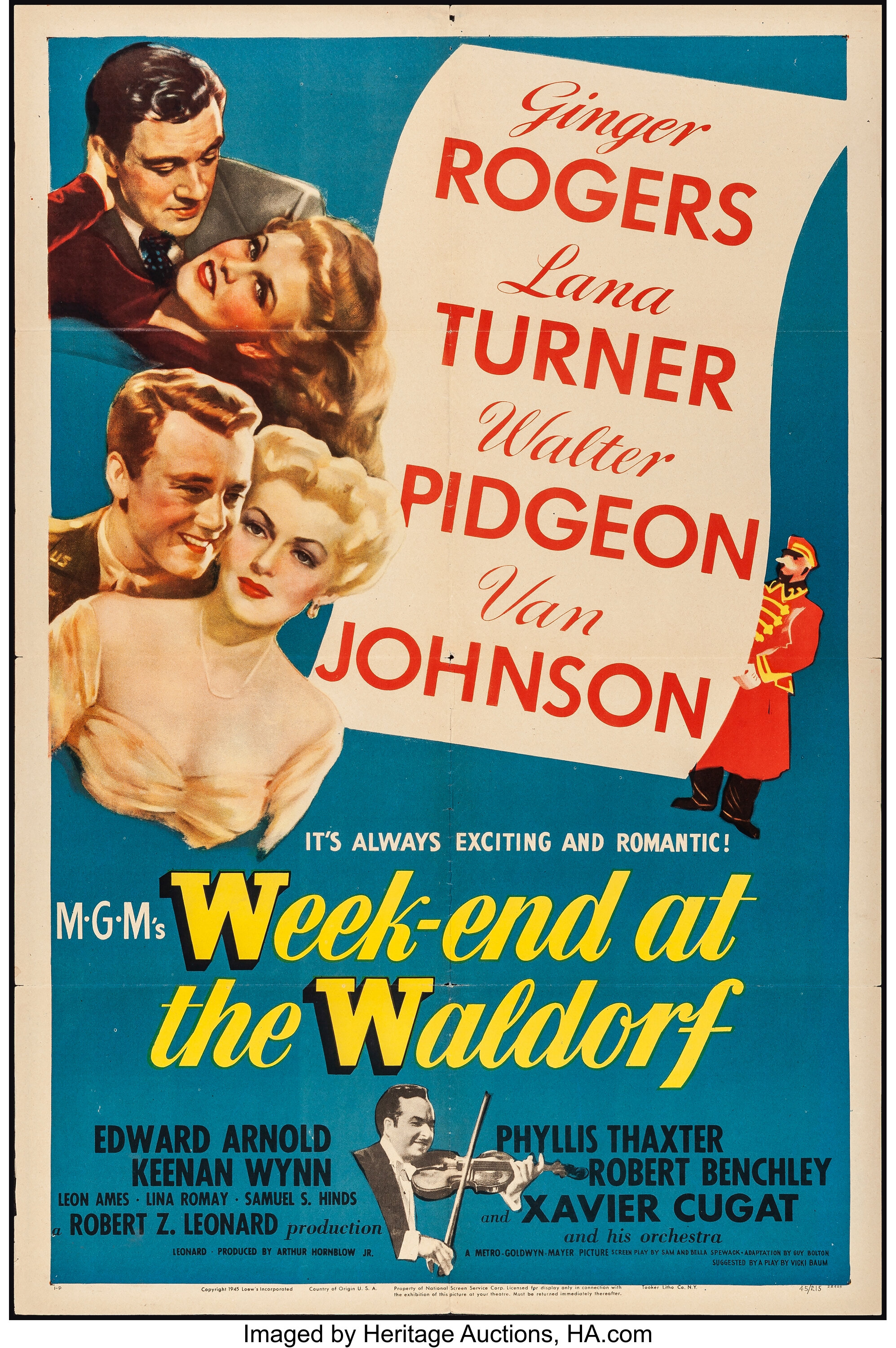 Week-End at the Waldorf (MGM, 1945). Folded, Fine/Very Fine. One | Lot  #53426 | Heritage Auctions