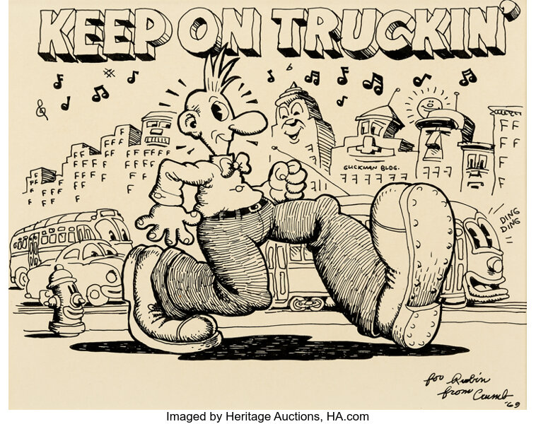 Original Comic Art:Illustrations, Robert Crumb "Keep On Truckin'" Illustration Original Art
(1969)....
