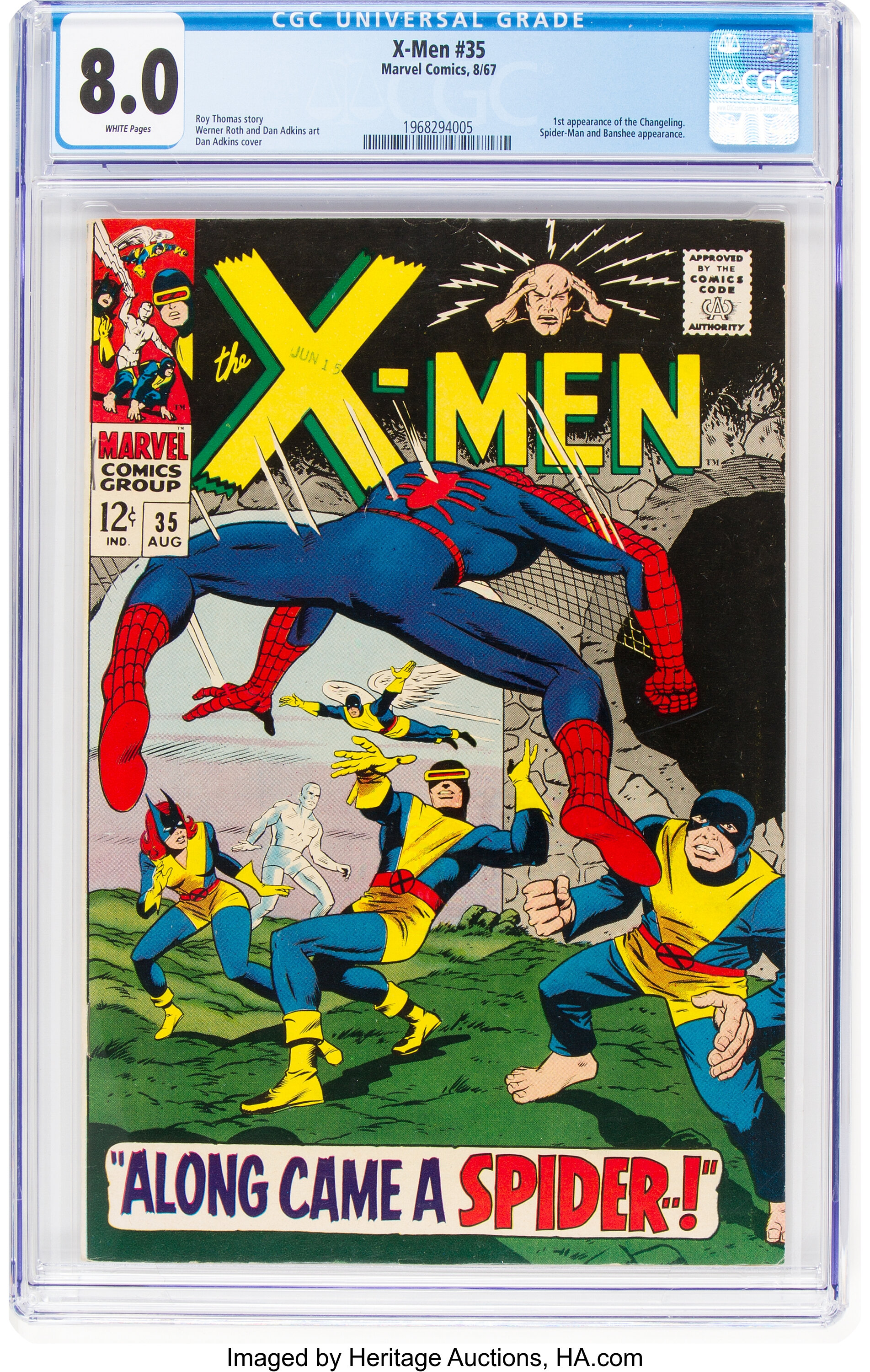 X Men 35 Marvel 1967 Cgc Vf 8 0 White Pages Silver Age Lot Heritage Auctions