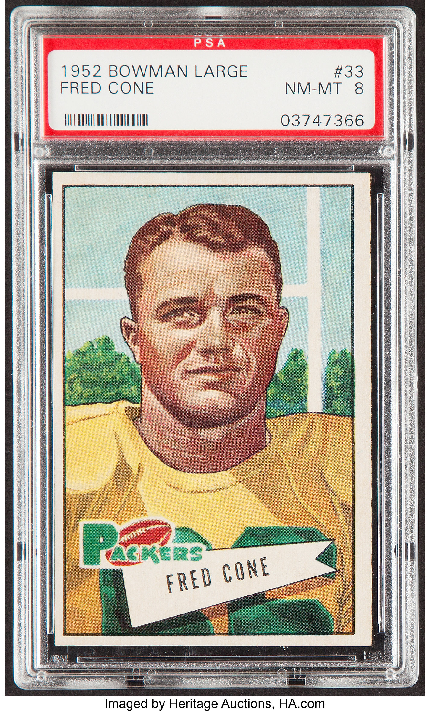 1952 Bowman Large Fred Cone #33 PSA NM-MT 8. Football Cards, Lot #44150
