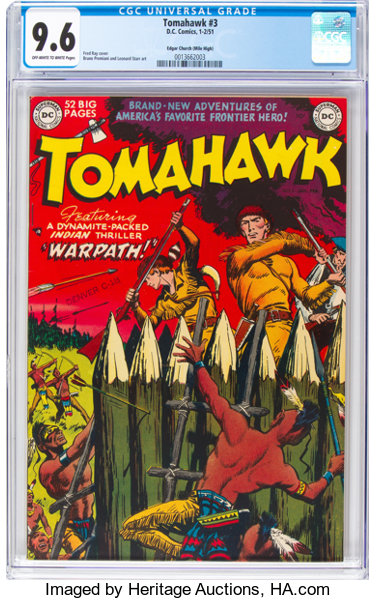 Golden Age (1938-1955):Adventure, Tomahawk #3 Mile High Pedigree (DC, 1951) CGC NM+ 9.6 Off-white to white pages....
