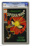 Silver Age (1956-1969):Superhero, The Amazing Spider-Man #72 (Marvel, 1969) CGC VF/NM 9.0 Off-white
to white pages. Spider-Man versus the Shocker. Art by John...