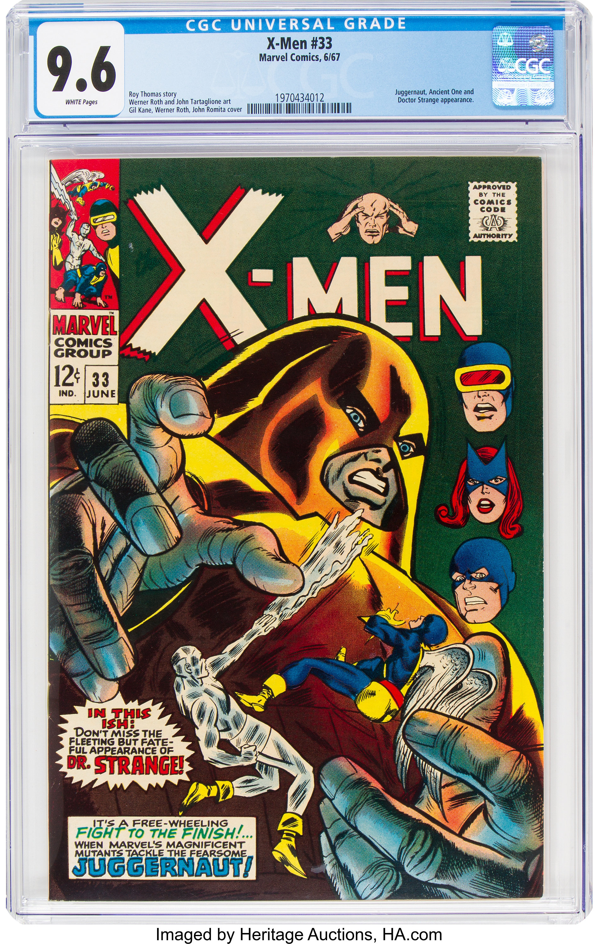 X Men 33 Marvel 1967 Cgc Nm 9 6 White Pages Silver Age Lot Heritage Auctions