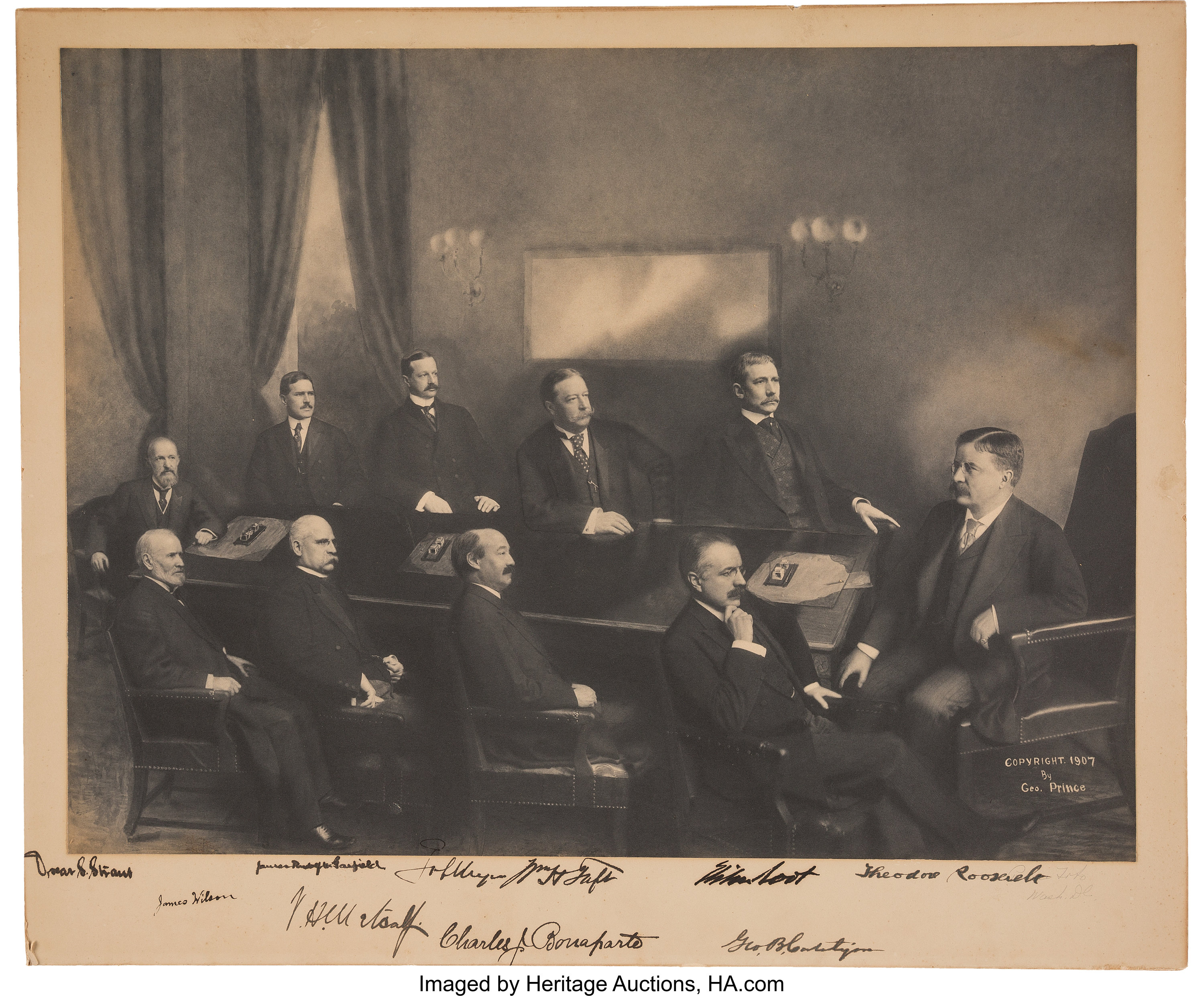 Theodore Roosevelt And His Cabinet Photograph Signed Lot