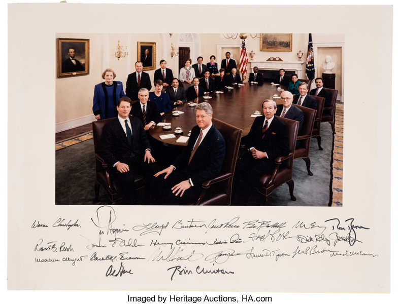 Bill Clinton And His Cabinet Photograph Signed Autographs U S