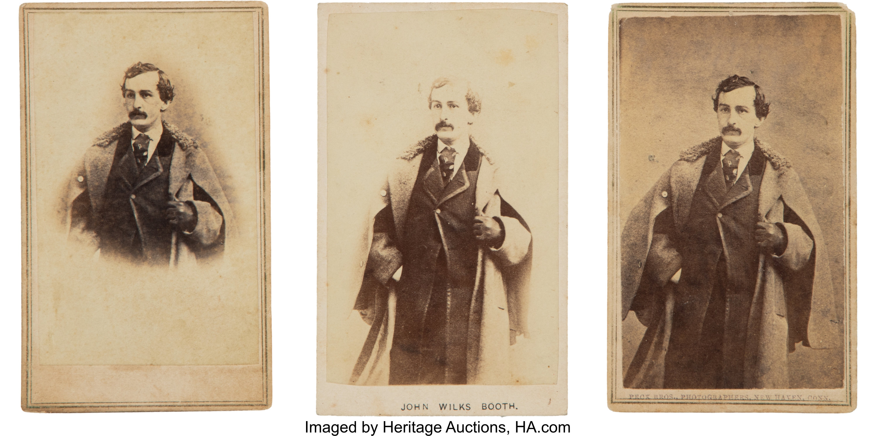 John Wilkes Booth Three Different Versions Of Same Cdv Lot Heritage Auctions