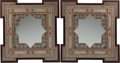 Furniture, A Pair of Moorish-Style Inlaid Hardwood Mirrors. 39 x 38 x 1 inches
(99.1 x 96.5 x 2.5 cm) (each). ... (Total: 2 )