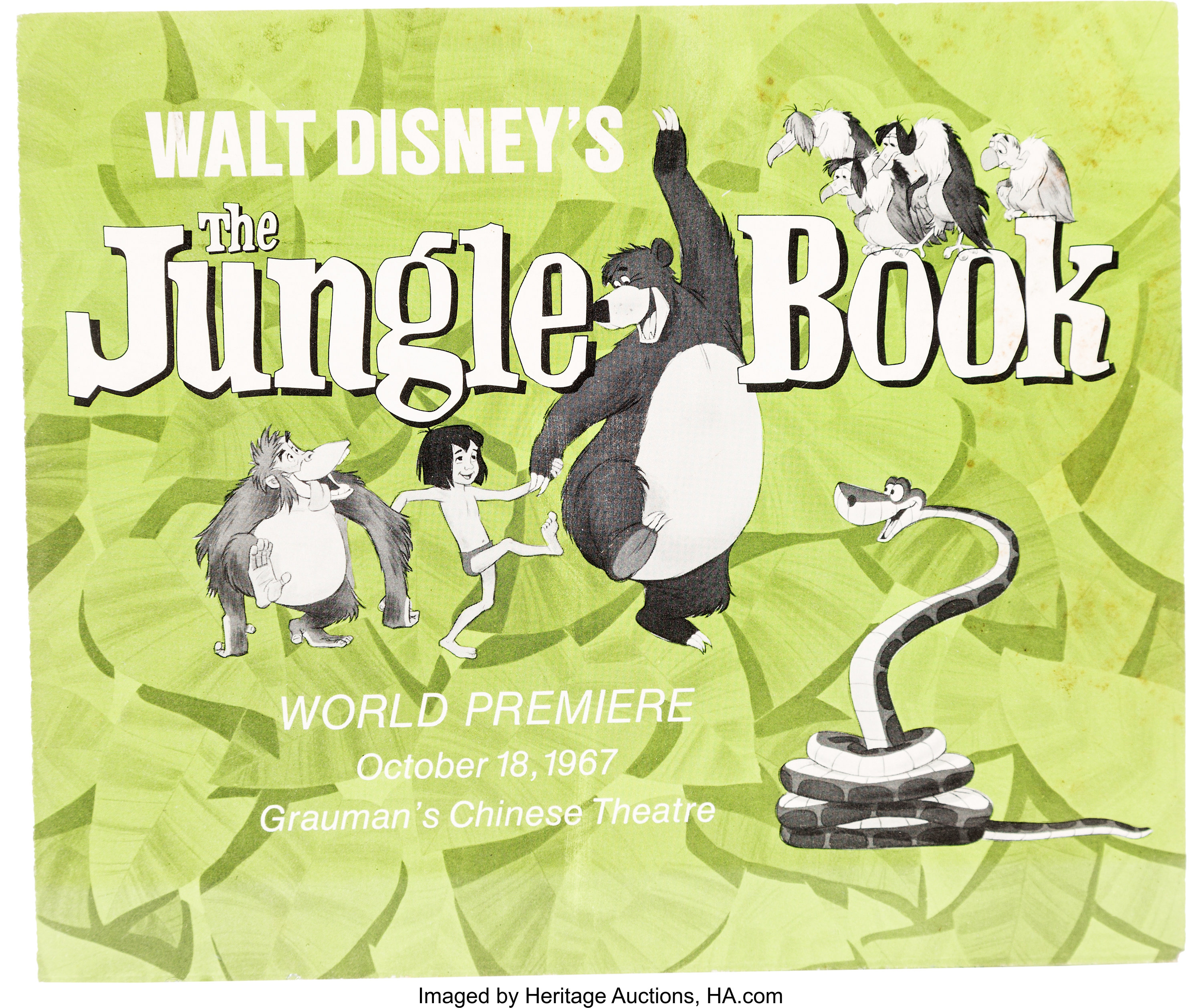 The Jungle Book World Premiere Brochure (Walt Disney, 1967).... | Lot #63574 | Heritage Auctions