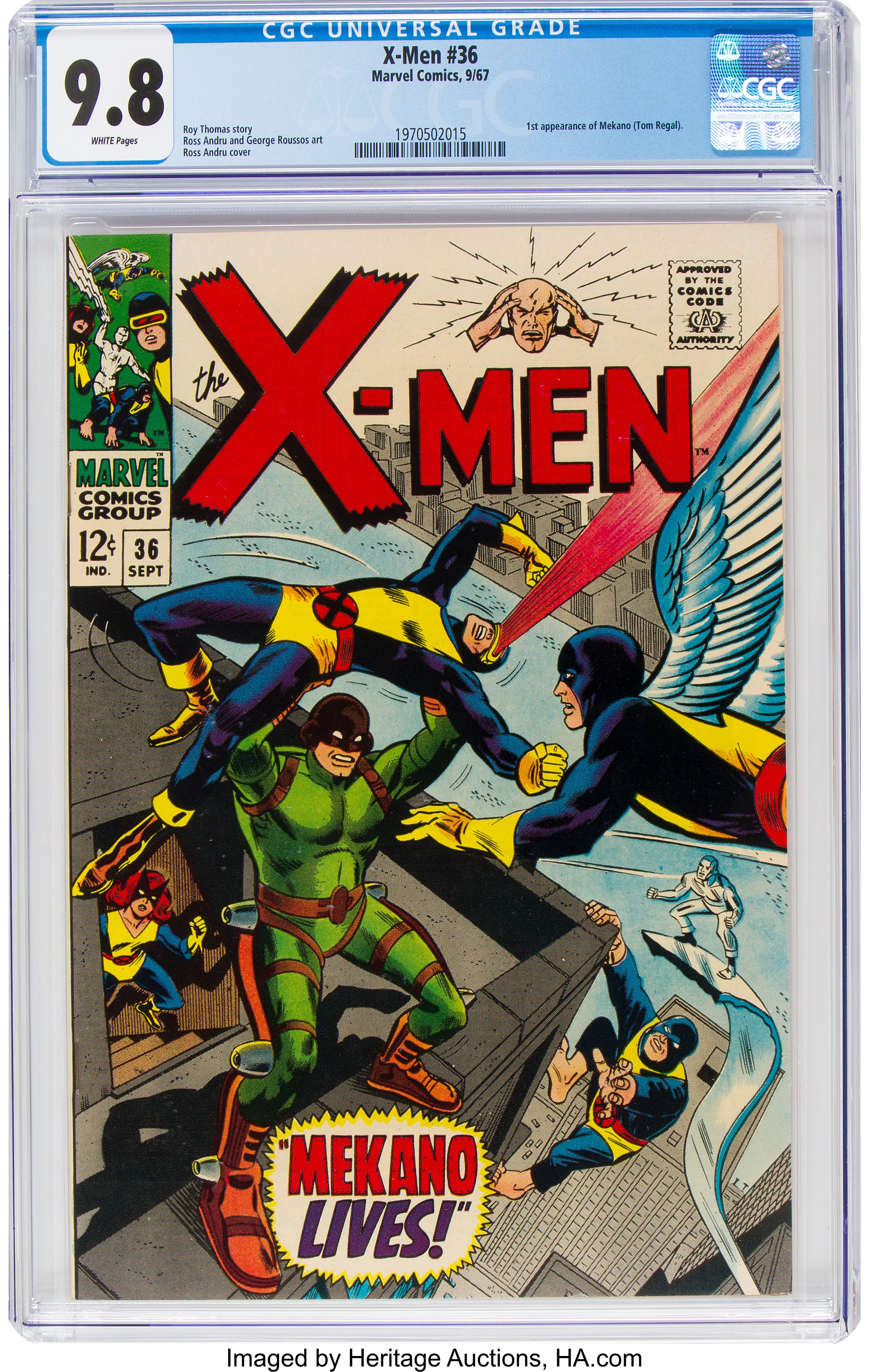 X Men 36 Marvel 1967 Cgc Nm Mt 9 8 White Pages Silver Age Lot Heritage Auctions
