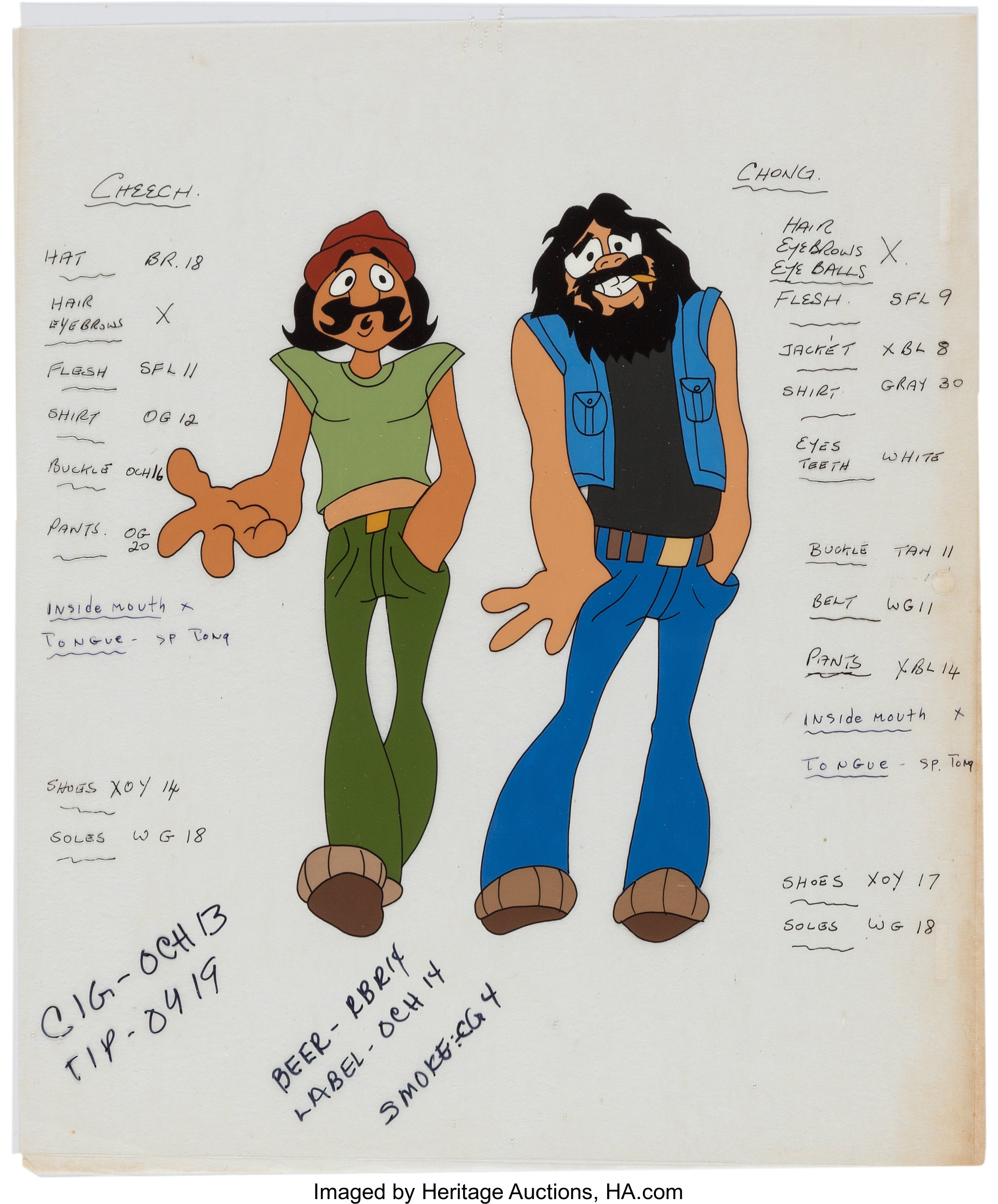 Cheech and Chong's Next Movie Color Model Cel and Drawing Group | Lot  #63602 | Heritage Auctions