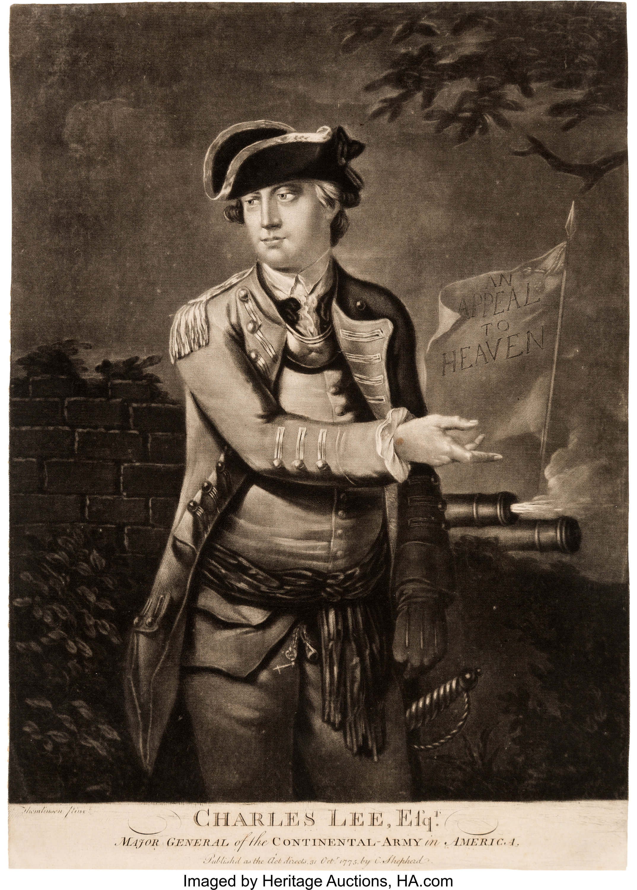 Revolutionary War: Charles Lee Mezzotint Portrait.... Military & | Lot  #43306 | Heritage Auctions