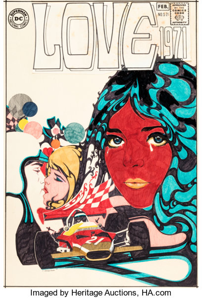 Original Comic Art:Covers, Charlie Armentano Super DC Giant S-21 "Love 1971" Cover Original Art (DC, 1971)....