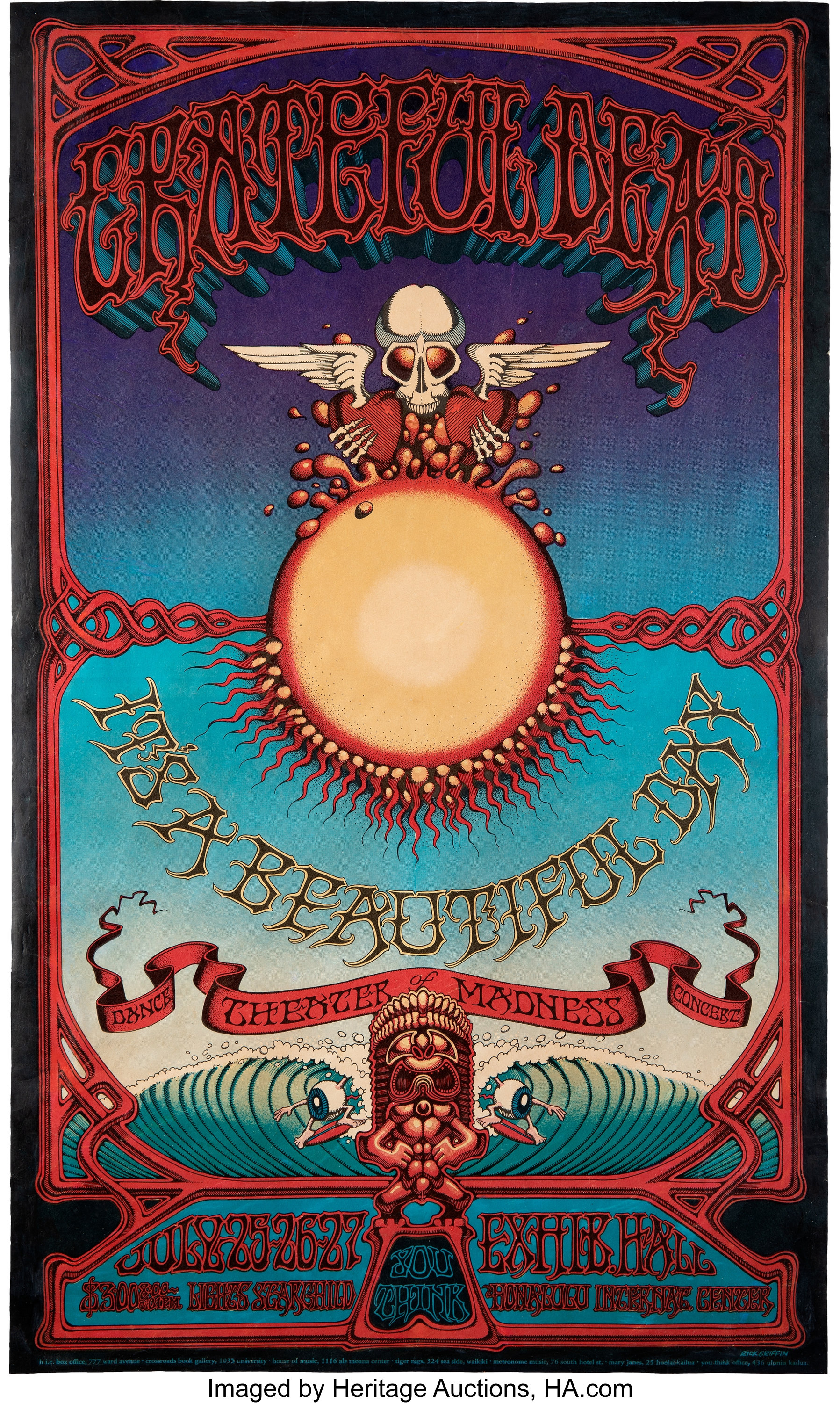 Grateful Dead 1969 Hawaiian Aoxomoxoa Concert Poster by Rick | Lot #89168 |  Heritage Auctions