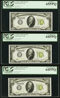 Fr. 2003-G $10 1928C Federal Reserve Notes. Three Consecutive Examples. (Total: 3 notes)