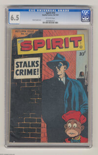 The Spirit #10 (Quality, 1947) CGC FN+ 6.5 Off-white pages. Reed Crandall cover. Overstreet 2004 FN 6.0 value = $78; VF...