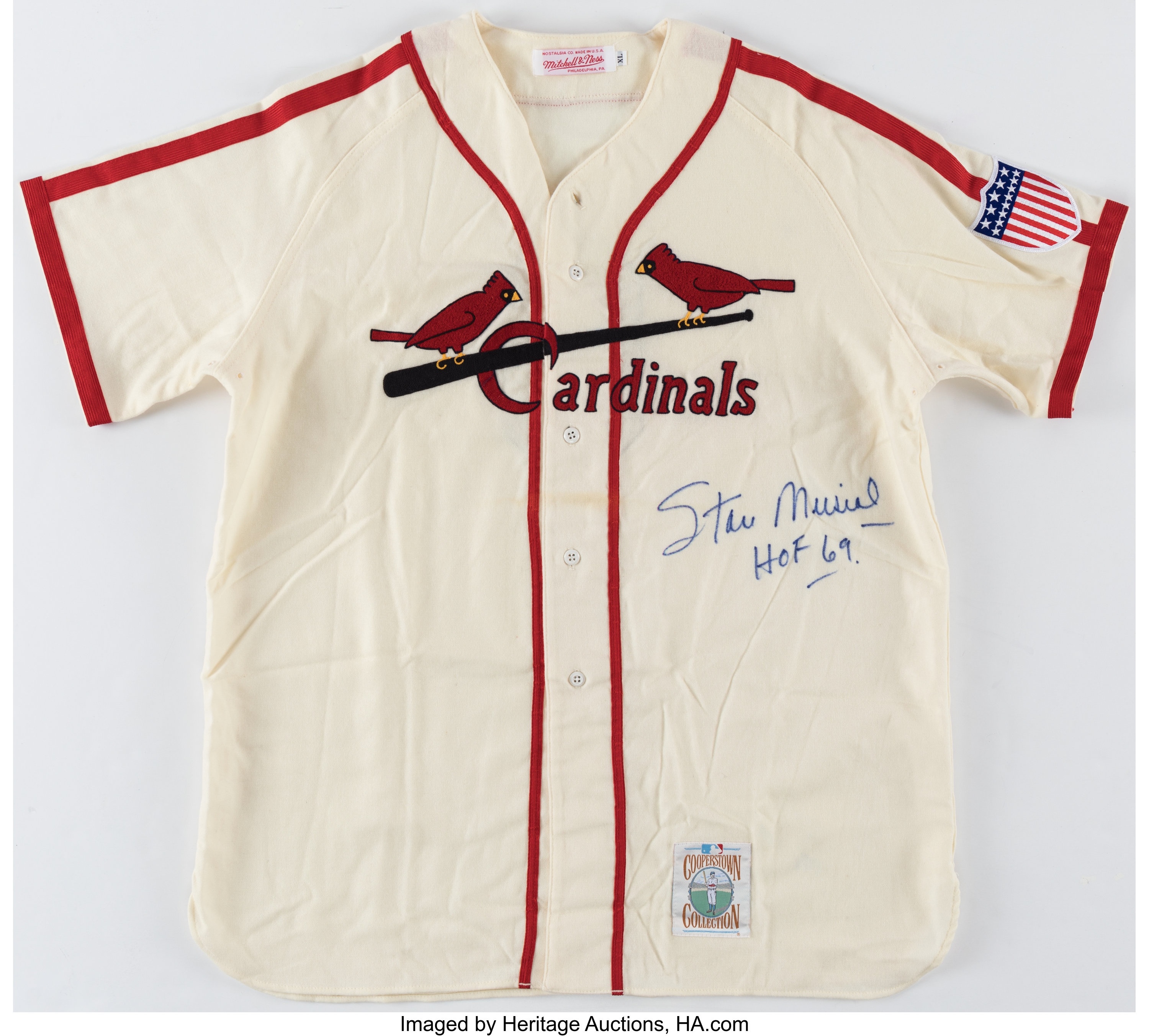 Stan Musial Signed St. Louis Cardinals Jersey. Autographs