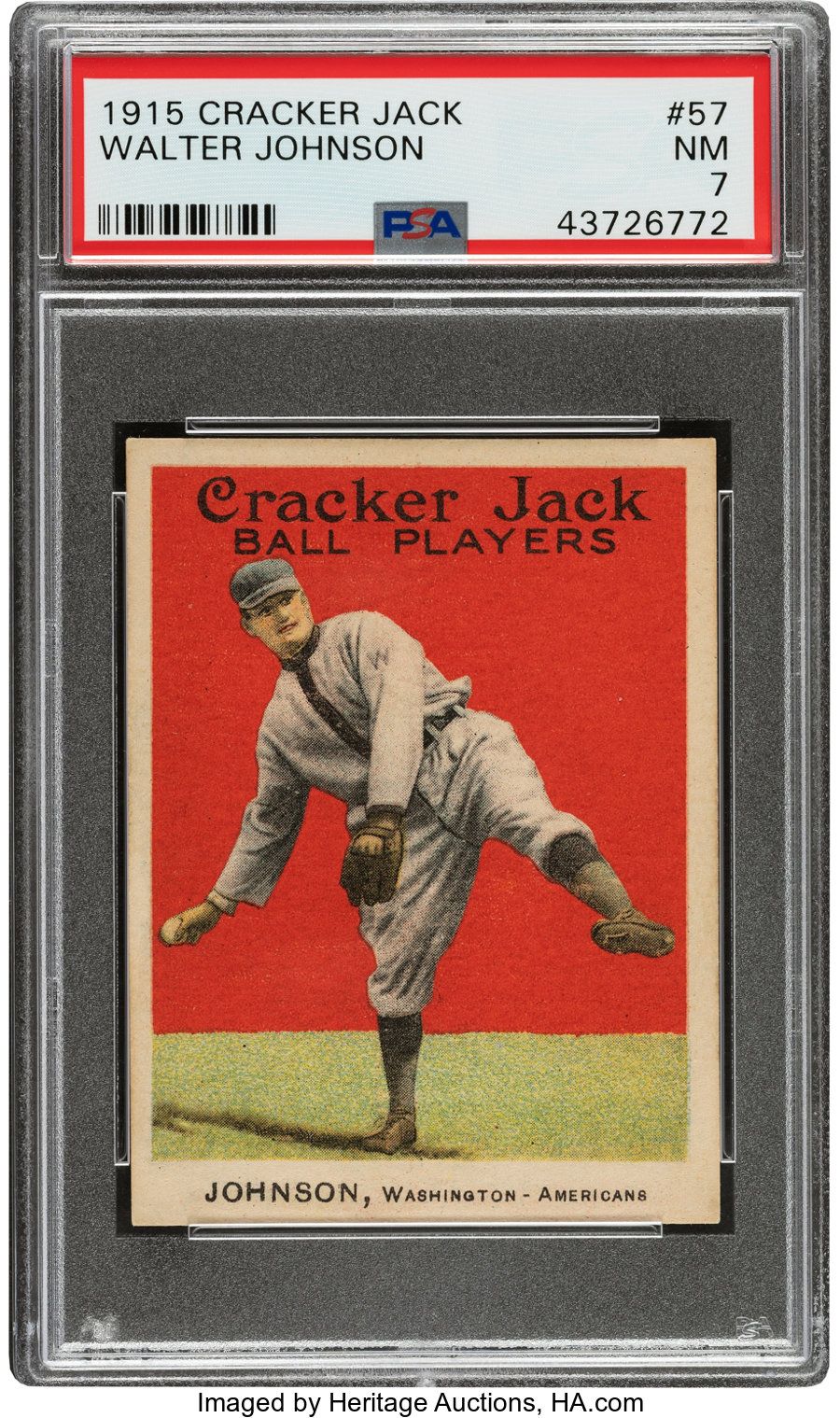 1915 Cracker Jack Walter Johnson #57 PSA NM 7